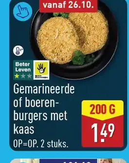 Gemarineerde of boerenburgers met kaas